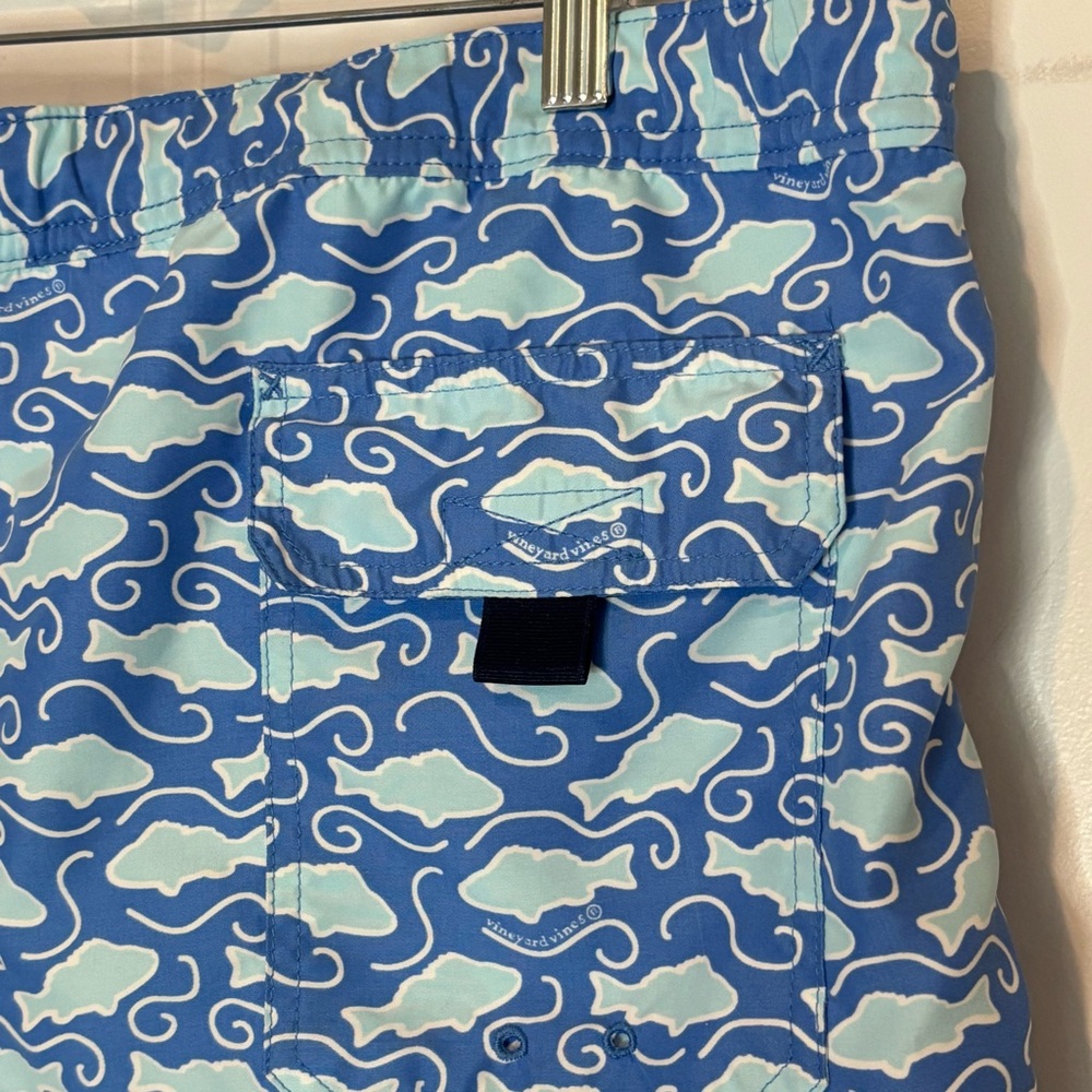 Vineyard Vines Blue Fish Drawstring Swim Trunks M - Picture 5 of 7